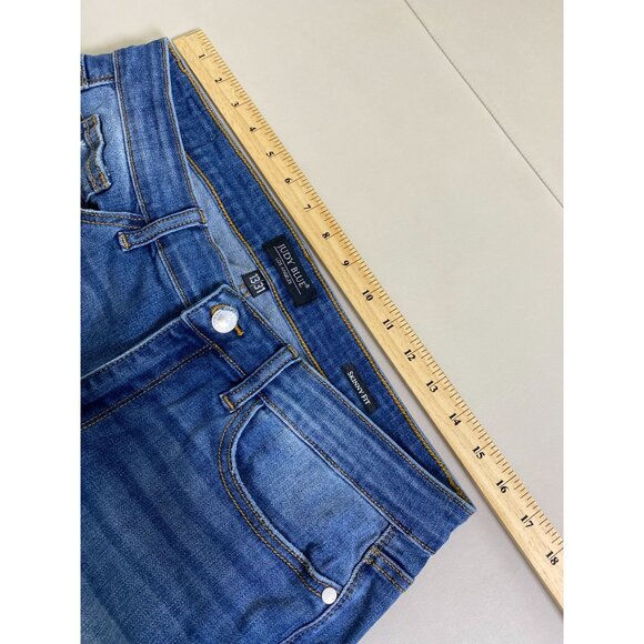 Judy Blue Womens Skinny Fit Distressed Mid Rise Ankle Jeans Size 31 Blue Denim - Picture 7 of 16